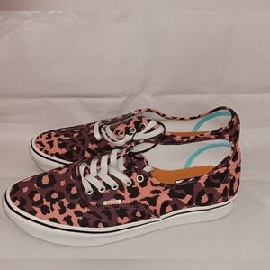 Vans ComfyCush Authentic Leopard Print Sneakers - Pink and Black